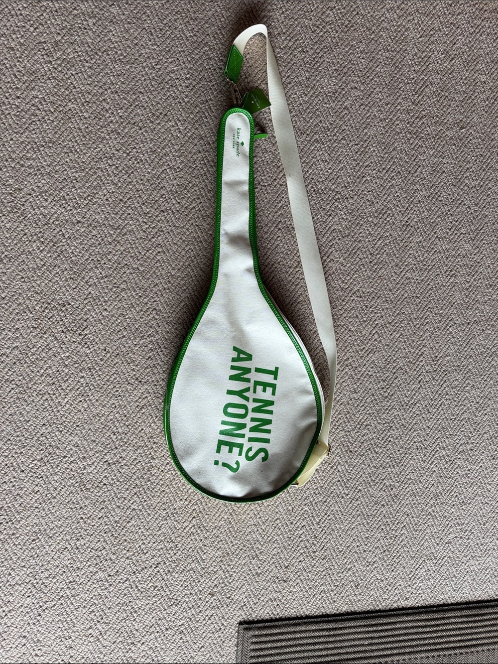 VINTAGE Kate Spade Tennis racquet bag green and white. Lined